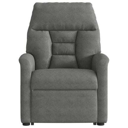 Reclinerfåtölj med uppresningshjälp mörkgrå mikrofibertyg