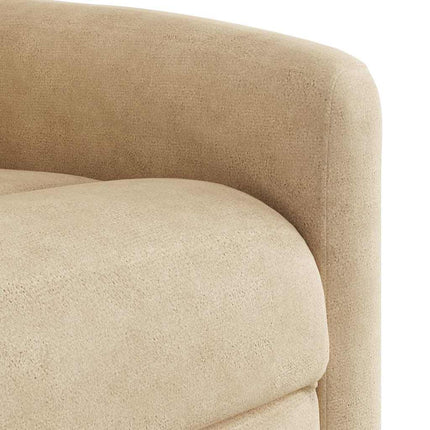 Reclinerfåtölj med uppresningshjälp gräddvit mikrofibertyg