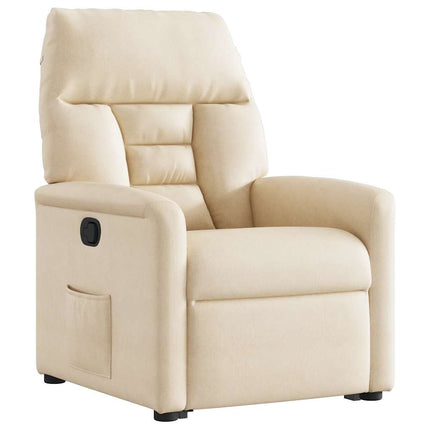 Reclinerfåtölj med uppresningshjälp beige mikrofibertyg