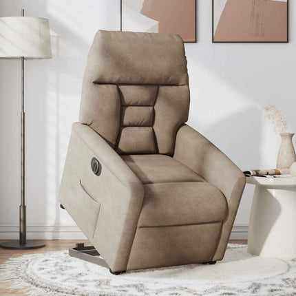 Elektrisk reclinerfåtölj med uppresningshjälp mikrofibertyg