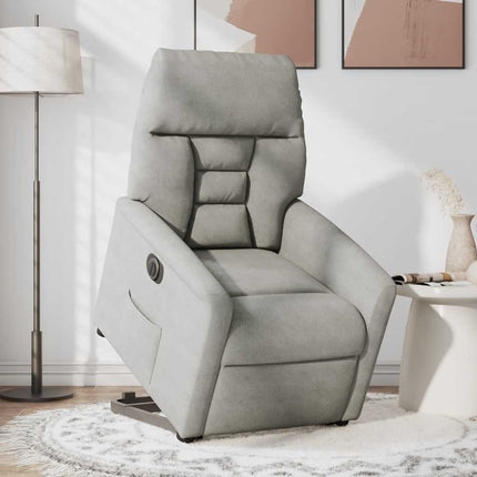Elektrisk reclinerfåtölj med uppresningshjälp mikrofibertyg