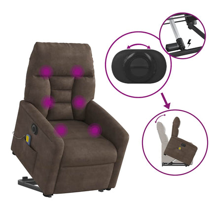 Elektrisk massagefåtölj med uppresningshjälp mikrofibertyg