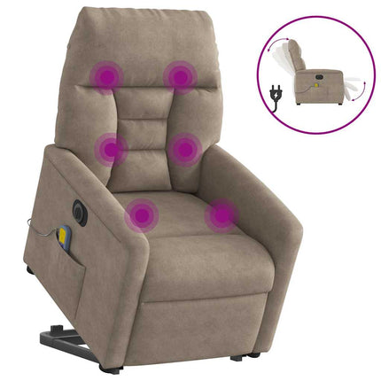 Elektrisk massagefåtölj med uppresningshjälp mikrofibertyg