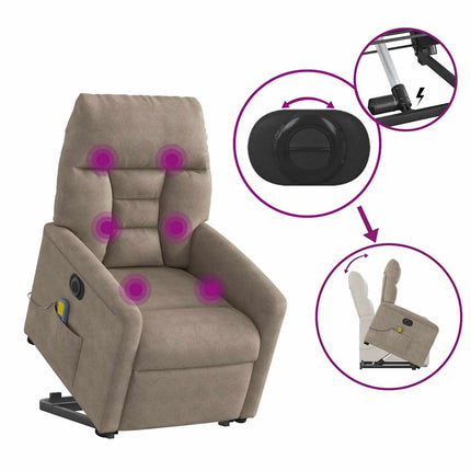 Elektrisk massagefåtölj med uppresningshjälp mikrofibertyg