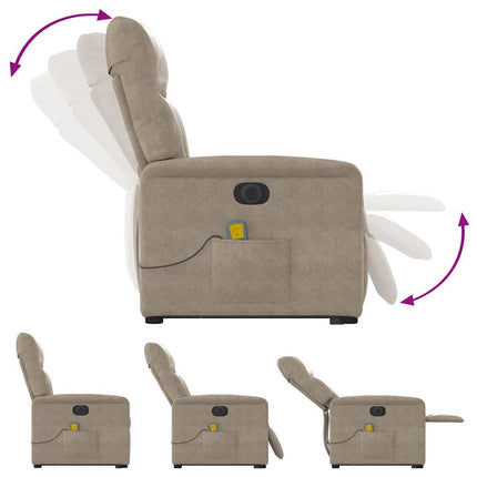 Elektrisk massagefåtölj med uppresningshjälp mikrofibertyg