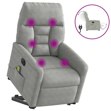 Elektrisk massagefåtölj med uppresningshjälp mikrofibertyg