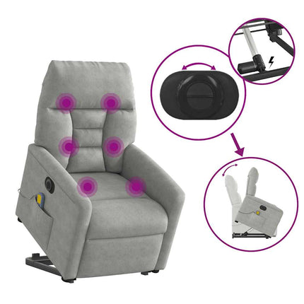 Elektrisk massagefåtölj med uppresningshjälp mikrofibertyg