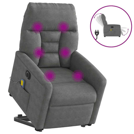 Elektrisk massagefåtölj med uppresningshjälp mikrofibertyg