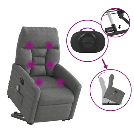 Elektrisk massagefåtölj med uppresningshjälp mikrofibertyg