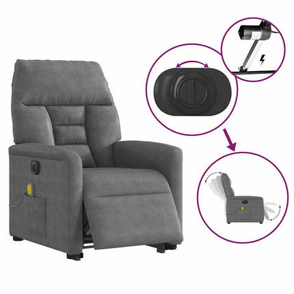 Elektrisk massagefåtölj med uppresningshjälp mikrofibertyg