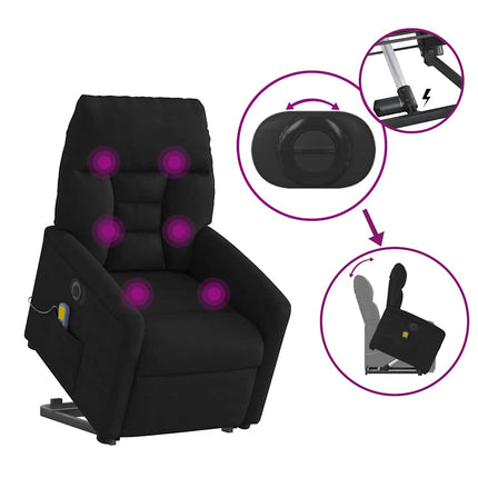 Elektrisk massagefåtölj med uppresningshjälp mikrofibertyg