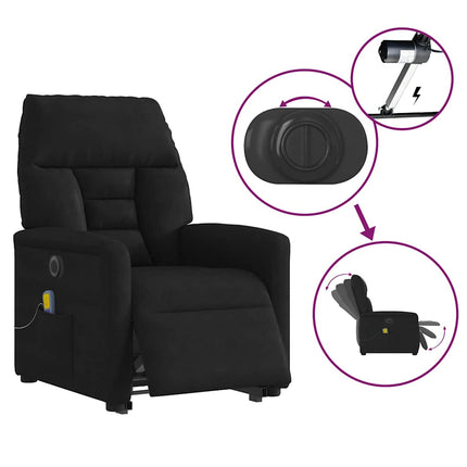 Elektrisk massagefåtölj med uppresningshjälp mikrofibertyg