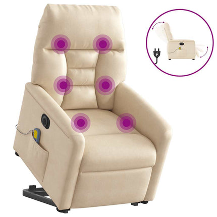 Elektrisk massagefåtölj med uppresningshjälp mikrofibertyg