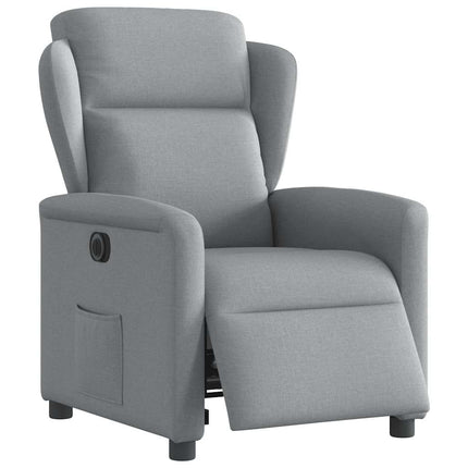 Elektrisk reclinerfåtölj ljusgrå tyg