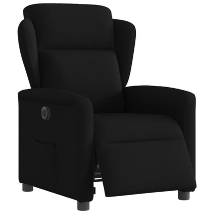 Elektrisk reclinerfåtölj svart tyg
