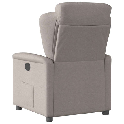 Elektrisk reclinerfåtölj taupe tyg