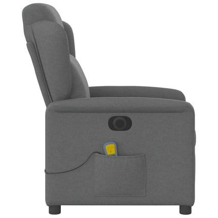 Elektrisk massagefåtölj mörkgrå tyg