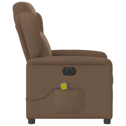 Elektrisk massagefåtölj brun tyg