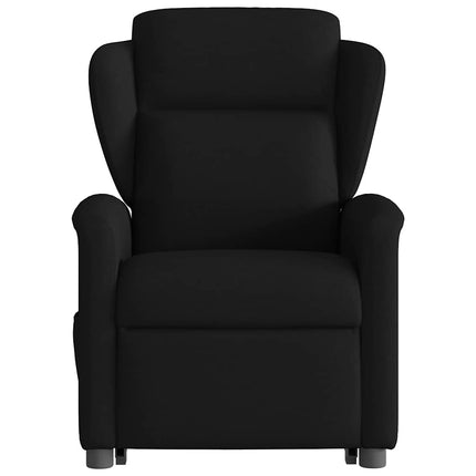 Reclinerfåtölj med uppresningshjälp svart tyg