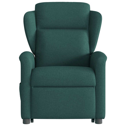 Reclinerfåtölj med uppresningshjälp mörkgrön tyg