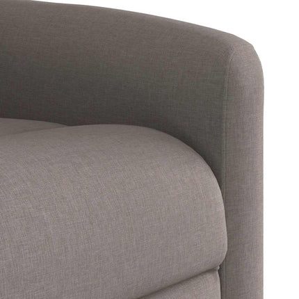 Reclinerfåtölj med uppresningshjälp taupe tyg