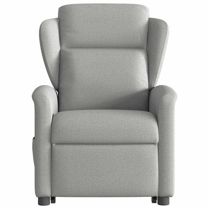 Reclinerfåtölj med uppresningshjälp molngrå tyg