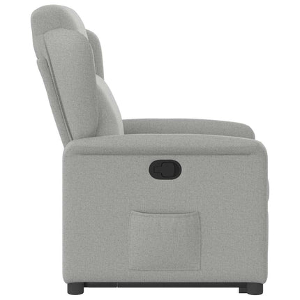 Reclinerfåtölj med uppresningshjälp molngrå tyg