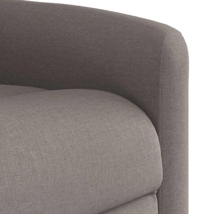 Massagefåtölj med uppresningshjälp taupe tyg