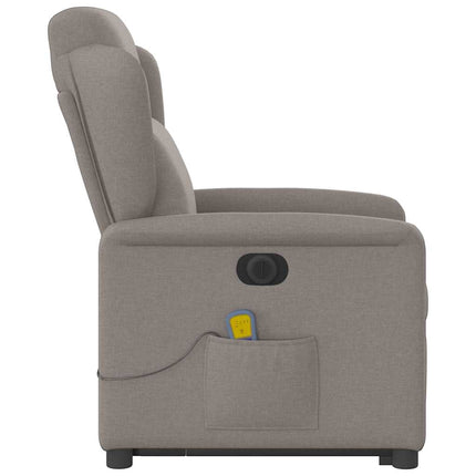 Elektrisk massagefåtölj med uppresningshjälp taupe tyg