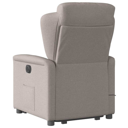 Elektrisk massagefåtölj med uppresningshjälp taupe tyg