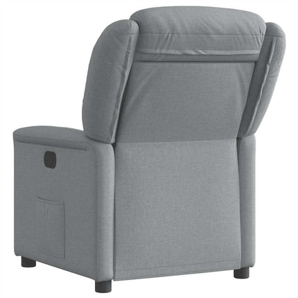 Elektrisk reclinerfåtölj ljusgrå tyg