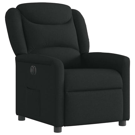 Elektrisk reclinerfåtölj svart tyg