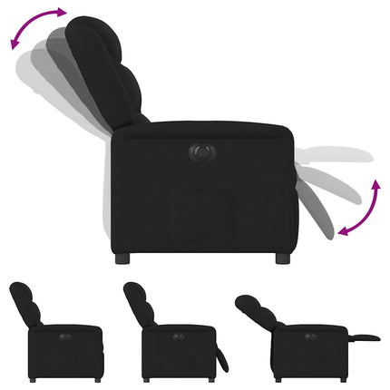 Elektrisk reclinerfåtölj svart tyg