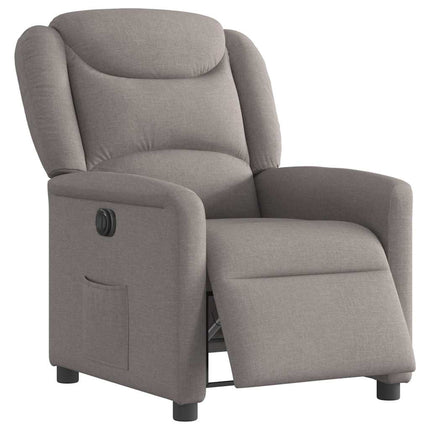 Elektrisk reclinerfåtölj taupe tyg