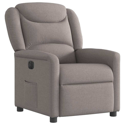 Elektrisk reclinerfåtölj taupe tyg