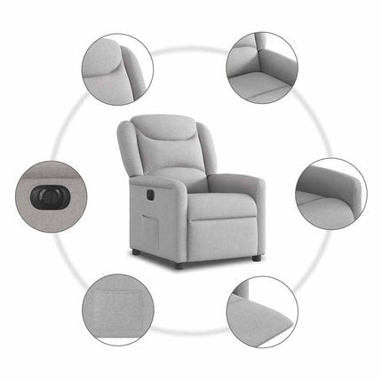 Elektrisk reclinerfåtölj molngrå tyg