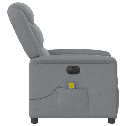 Elektrisk massagefåtölj ljusgrå tyg