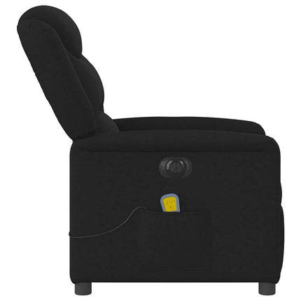 Elektrisk massagefåtölj med uppresningshjälp svart tyg