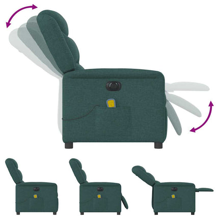 Elektrisk massagefåtölj mörkgrön tyg