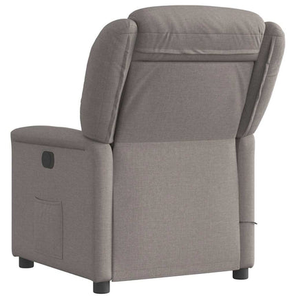 Elektrisk massagefåtölj taupe tyg