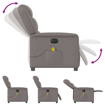 Elektrisk massagefåtölj taupe tyg
