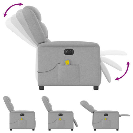Elektrisk massagefåtölj molngrå tyg