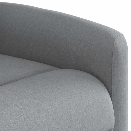 Reclinerfåtölj med uppresningshjälp ljusgrå tyg