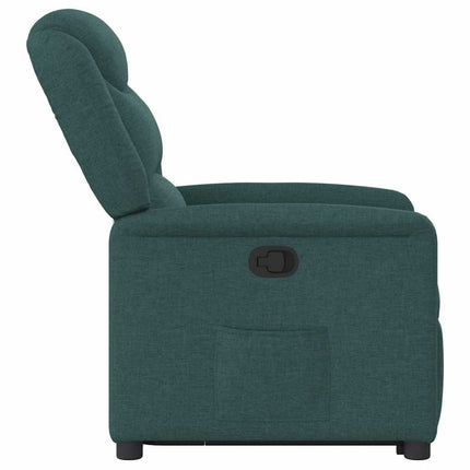 Reclinerfåtölj med uppresningshjälp mörkgrön tyg