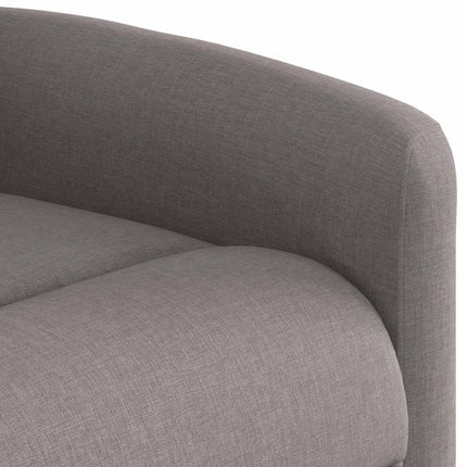Reclinerfåtölj med uppresningshjälp taupe tyg