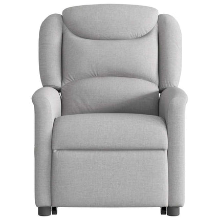 Reclinerfåtölj med uppresningshjälp molngrå tyg