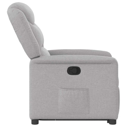 Reclinerfåtölj med uppresningshjälp molngrå tyg