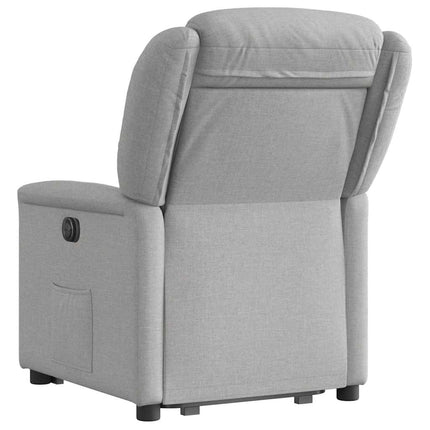 Reclinerfåtölj med uppresningshjälp molngrå tyg