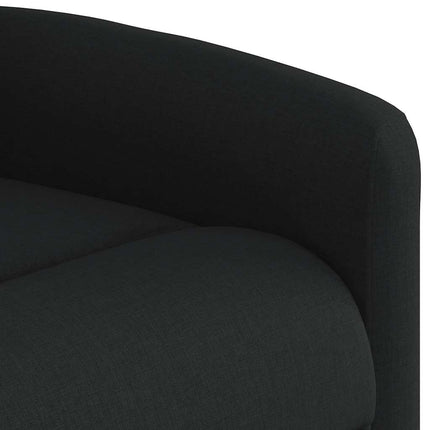 Massagefåtölj med uppresningshjälp svart tyg
