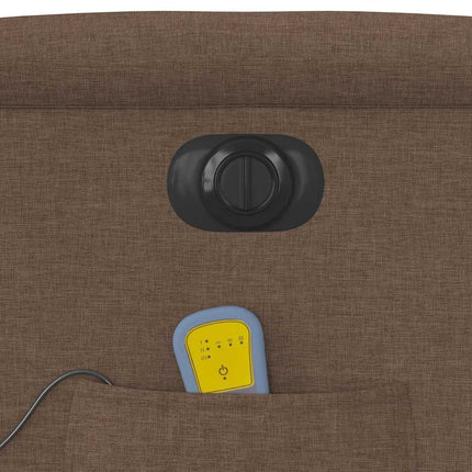 Elektrisk massagefåtölj med uppresningshjälp brun tyg